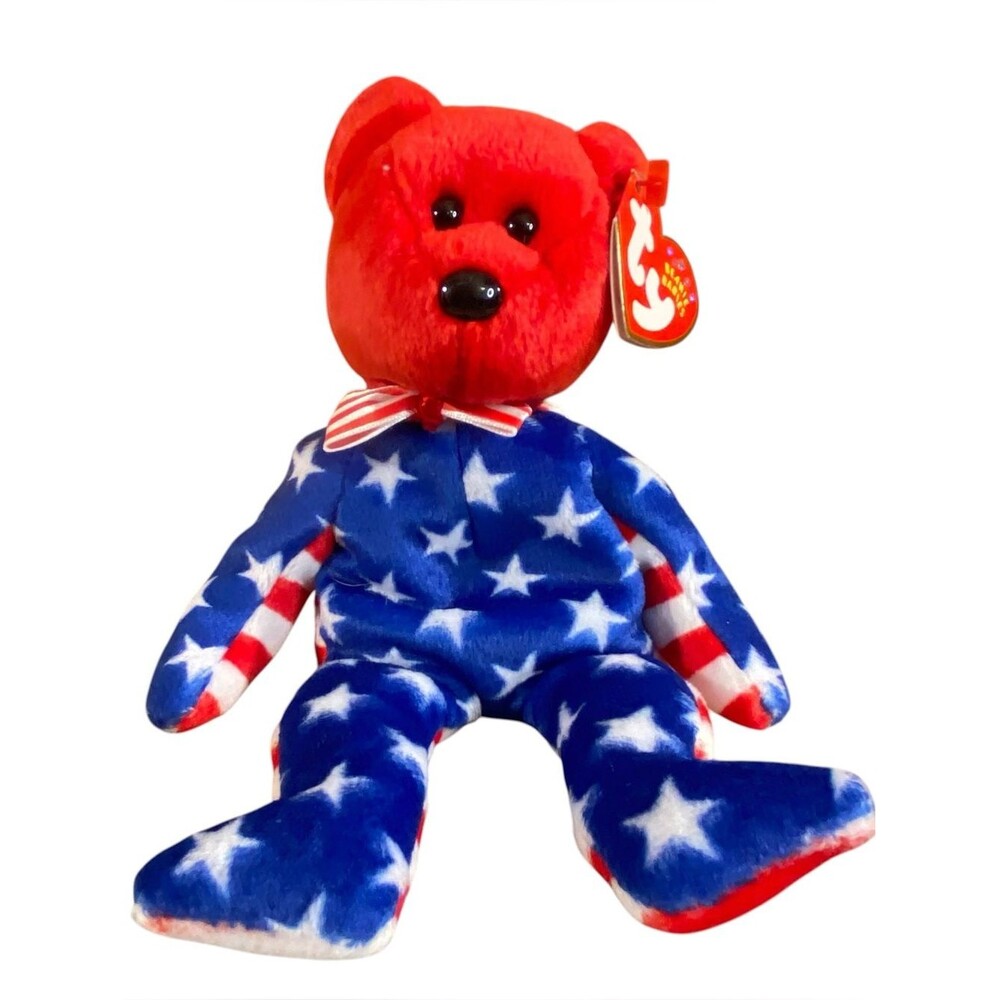 Ty Beanie Babies Liberty Red White Blue Vtg 2001 Plush Collectible w Tag Errors